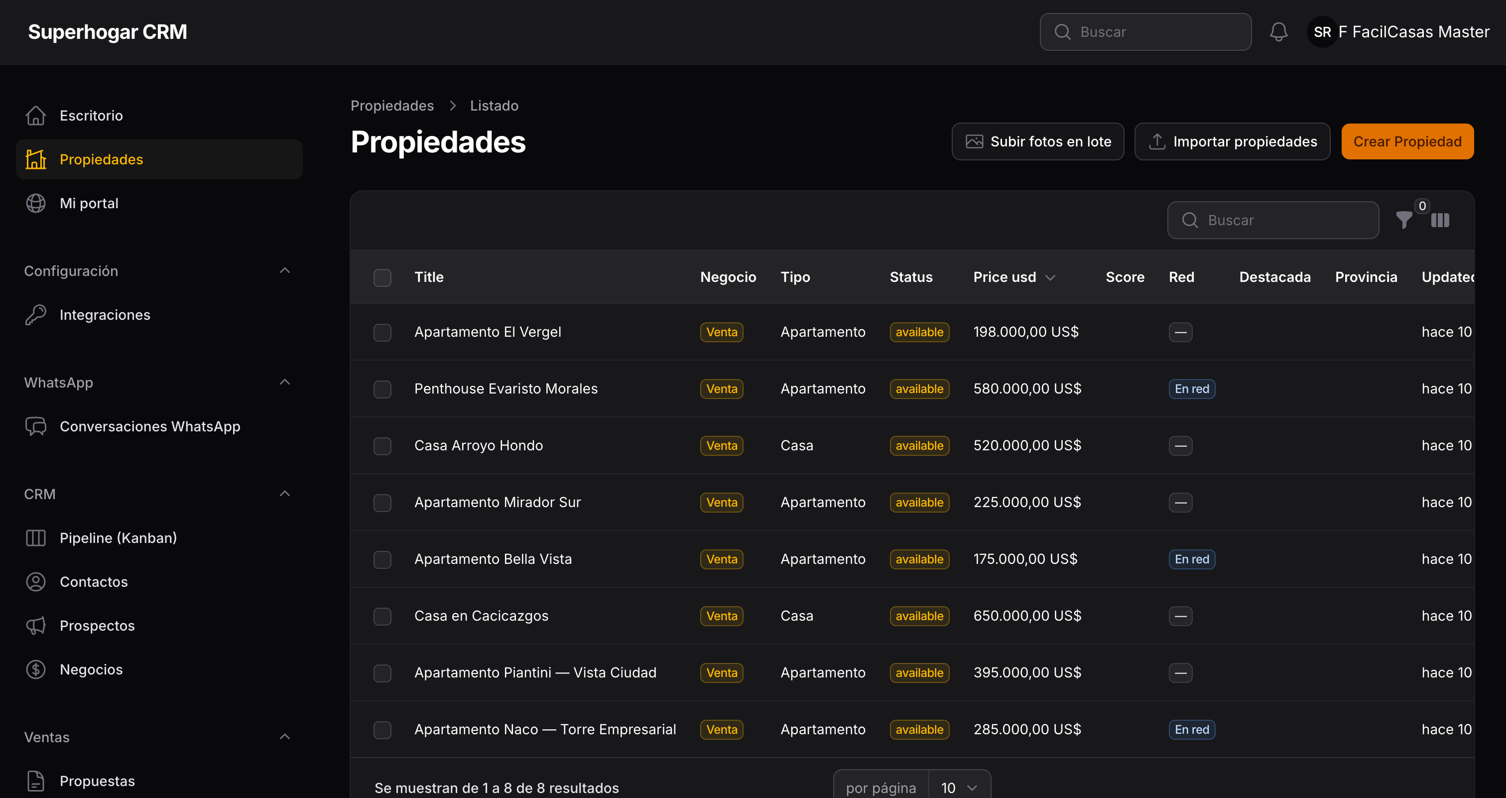 Pipeline Kanban de Internobis con tarjetas de clientes organizadas por etapa